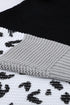 Turtleneck Splicing Chunky Knit Pullover Sweater